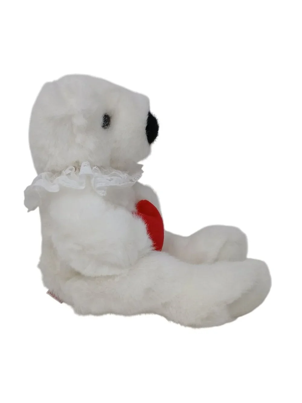 Ty White Teddy Bear I Love You Mom Heart Purple Ribbon 1997 Romeo 14